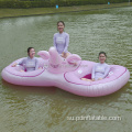 Kusting PVC ngojay kolam renang 2 jalma inflate inflate rider cai usum panas lounger